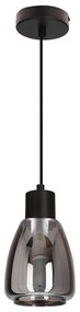 Czarna lampa wisząca ze szklanym kloszem ø 12 cm Moldo – Candellux Lighting