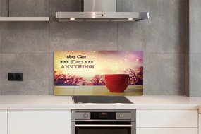 Szklany Panel Napis na Jesiennym Kubku