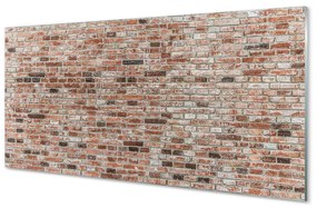 Szklany Panel Cegła mur vintage