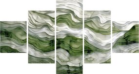 Obraz - Zielone i białe zmarszczki (125x70 cm)