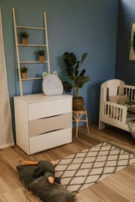 Komoda dla dzieci PATI 80cm biała/szara z przewijakiem LITTLE SKY