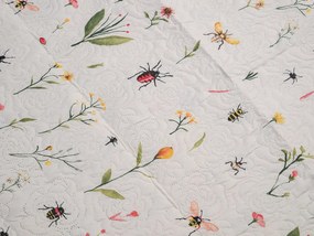 Narzuta na łóżko INSECTA, kremowy Rozmiar: 170 x 210 cm