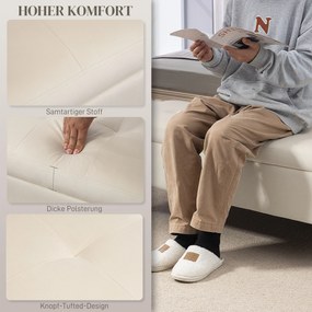 HOMCOM Ławka z przestrzenią do przechowywania, nośność do 120 kg, 120x44x44,5 cm, Kolor beżowy