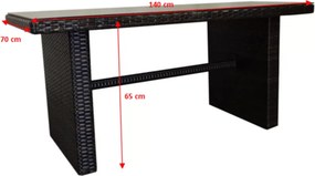 Stół ogrodowy Montalto – elegancki stół z brązowego technorattanu, odporny na warunki atmosferyczne