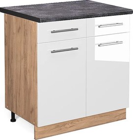 Szafka dolna do kuchni biały wysoki połysk 80x60x82 fame-line