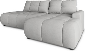 Masseno Narożnik FLUMA z funkcją spania i pojemnikiem na pościel Narozniki L, Rozkładana sofa - Jasnoszary, CASTEL 80