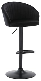 Zestaw 2 stołków barowych – tkanina i metal – kolor czarny - DORALIZ