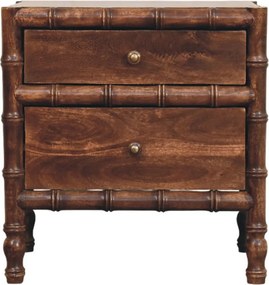 Artisan Furniture Lite drewno Szafka Nocna z Ramą Bambusową w Odcieniu Prażonego Migdała