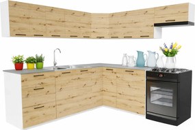 Narożny komplet mebli kuchennych dąb artisan  T5-F34