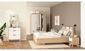 Biało-naturalna komoda w dekorze dębu 79x92x40 cm Ikast – Tvilum