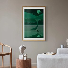 Plakat Loch Ness 21x30 cm z ramą złotą z marginesem ARTGEIST B