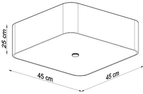 Czarna lampa sufitowa z tekstylno-szklanym kloszem 45x45 cm Kortez – Nice Lamps