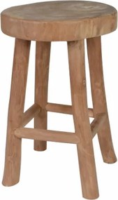 Stołek z litego teaku Divero, ręcznie wykonany, uniwersalny