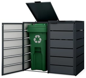 Zabudowa śmietnikowa 240L dwukomorowa, antracyt