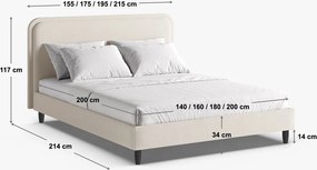 Zielone tapicerowane łóżko dwuosobowe ze stelażem 160x200 cm Aveline – Micadoni