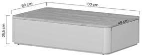 Stolik kawowy Amilio 100 cm z szufladami - kaszmir / dąb olejowany