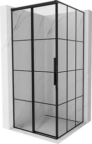 Mexen Rox kabina prysznicowa rozsuwana lewa 95 x 95 cm, czarna kratka, czarna - 8C2-095-095-70-77-L