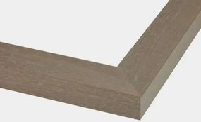 Szare drewniane lustro w szerokiej ramie E7-S18