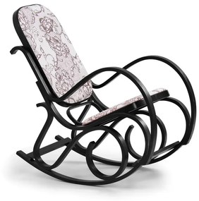 Drewniany fotel bujany w kolorze Wenge - Patma