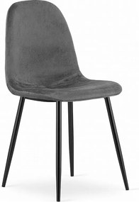 Krzesło Valora COMO z ciemnoszarego aksamitu do salonu lub jadalni