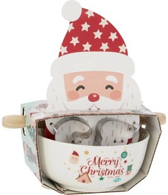 Świąteczny zestaw do pieczenia Santa – miska, wałek, foremki do ciastek