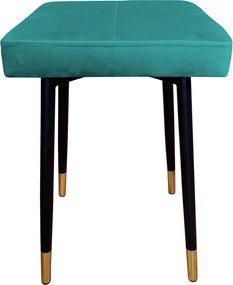 Taboret MAX tkanina Welur stelaż metalowy STOŁEK LOFT : Kolor nogi - Czano-złota stożek, Kolor tkaniny - VELVET - MG20, Typ tkaniny - Velvet