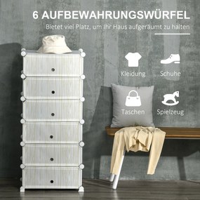 HOMCOM Modułowy System Regałów na 12 par butów, 49 cm x 36,5 cm x 108 cm, Biały