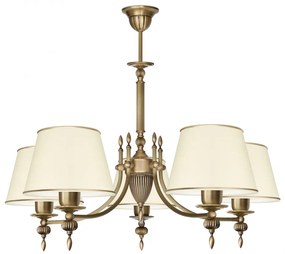 Żyrandol mosiężny z abażurami A-S5