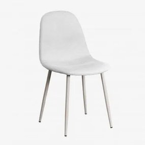 Zestaw 4 Krzeseł Jadalnianych Glamm Szary Kret & Tkaniny Distressed White & Tela - Sklum