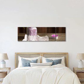 Obraz - Świeca i orchidee (170x50 cm)