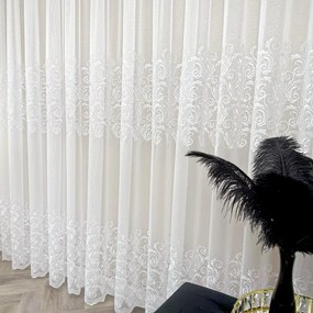 Firana haftowana Klara na markizecie biała lekka - wys. 280 cm
