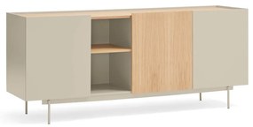 Beżowo-naturalna niska komoda w dekorze dębu 180x78 cm Otto – Teulat