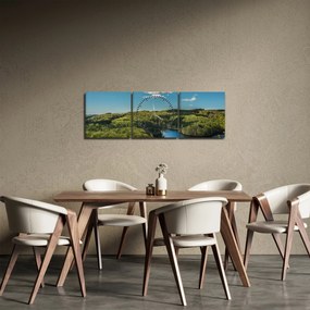 Obraz - Jezioro w lesie (z zegarem) (90x30 cm)