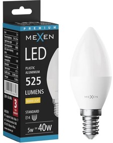 Mexen Nova żarówka LED E14, C37, 5W, Ciepła - 3000K, 525 lm - L102-E14-0530-01