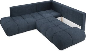 Masseno Narożnik DUCA z funkcją spania i pojemnikiem na pościel Narozniki L, Rozkładana sofa - Granatowy, FLOW 22