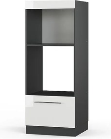 Szafka do mikrofalówki biały wysoki połysk 60x58.1x153.6 fame-line