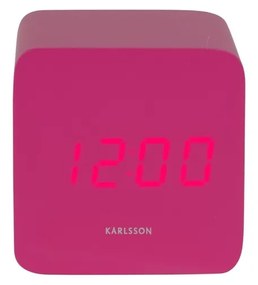 Karlsson 5982BP designerski zegar LED z budzikiem,różowy, 7 cm