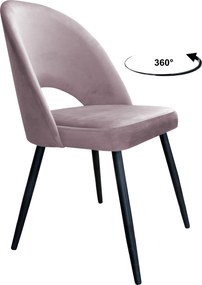 Krzesło Polo tkanina Welur noga metalowa krzesło tapicerowane do jadalni : Kolor nogi - Czarna stożek, Kolor tkaniny - VELVET - MG55, Typ siedziska - Siedzisko obrotowe 360°