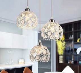 Lampa sufitowa AT10-3SZ-Biała z kryształkami
