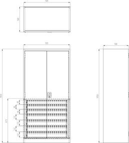 Szafa warsztatowa z szufladami Darek 92x50x185 cm antracyt/czerwony