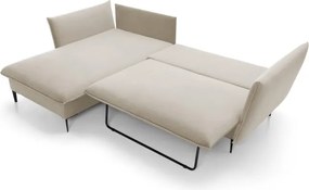 Narożnik GLOSS Lewostronny z funkcją spania, zestaw z poduszkami wolnostojący tkanina RIVIERA 38 Zielony WERSAL