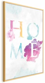 Plakat Tęczowe home 29,7x42 cm z ramą złotą bez marginesu ARTGEIST B