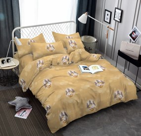 PrzytulneMieszkanie.pl PrzytulneMieszkanie.pl Pościel z mikrofibry CHOINKI I OZDOBY żółta Rozmiar pościeli: 2 szt 70 x 90 cm | 200 x 220 cm