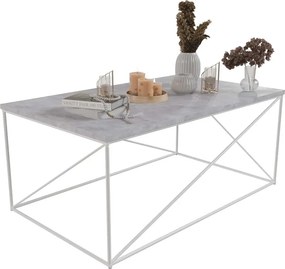 Prostokątna ława do salonu biały + beton R0-H61
