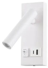 LED Kinkiet punktowy z USB LED/2W/230V biały