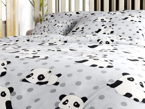 PrzytulneMieszkanie.pl PrzytulneMieszkanie.pl Pościel z mikrowłókna PANDA szare Rozmiar pościeli: 70 x 90 cm | 140 x 200 cm