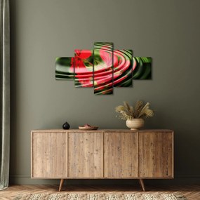 Abstrakcyjny obraz - kwiaty w falach (125x70 cm)