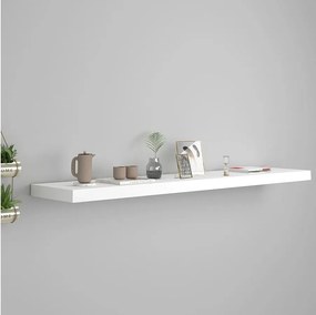 Półka Ścienna Pływająca Biała 120x23,5x3,8 cm MDF Elegancki Design Niewidoczny System Montażu