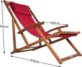 Leżak ogrodowy SIENA, 94x60x94cm, czerwona Casaria