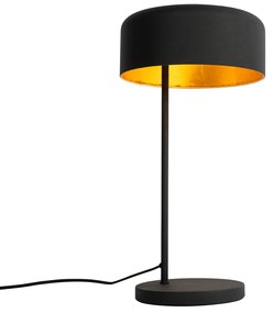 Lampa stołowa Retro czarna ze złotym wnętrzem - Jinte Retro Oswietlenie wewnetrzne